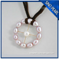 AA 5-6MM Rice Round Leather Rope Freshwater Small Pearl Pendant